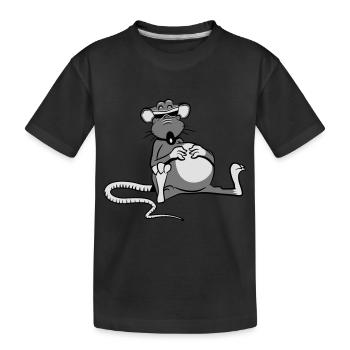 Rat fatigué fatigué lunettes de soleil - T-shirt bio Premium Enfant - noir - Devant