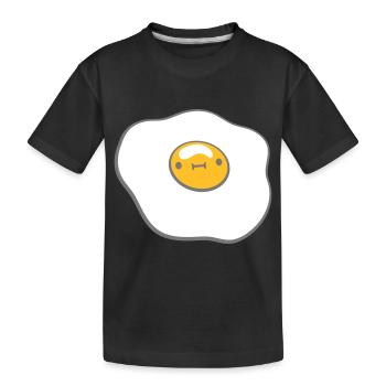 Oeuf au plat avec visage - T-shirt bio Premium Enfant - noir - Devant