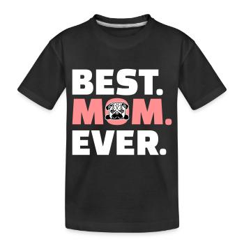 Pug - Kids' Premium Organic T-Shirt - black - Front