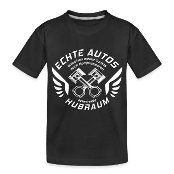 V8 Motor Engine US Car Muscle Car Hubraum Pick Up - Kinder Premium Bio T-Shirt - Schwarz - Vorne