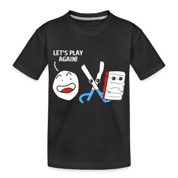 Schere Stein Papier - Kinder Premium Bio T-Shirt - Schwarz - Vorne