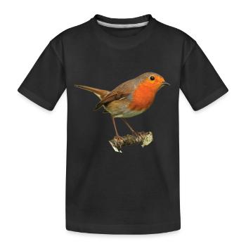 Rouge-gorge1 Robin - T-shirt bio Premium Enfant - noir - Devant