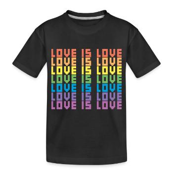 LGBTQ Love Is Love Gay Lesbian Pride Equality Gift - Kids' Premium Organic T-Shirt - black - Front