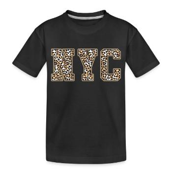 New York Leo Muster - Kinder Premium Bio T-Shirt - Schwarz - Vorne