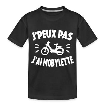 Je Peux Pas J'ai Mobylette Cadeau - T-shirt bio Premium Enfant - noir - Devant