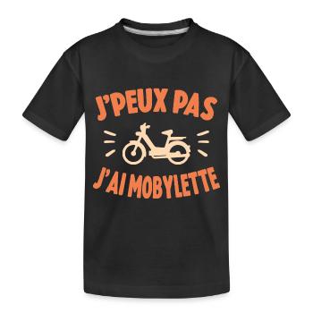 Je Peux Pas J'ai Mobylette Cadeau - T-shirt bio Premium Enfant - noir - Devant