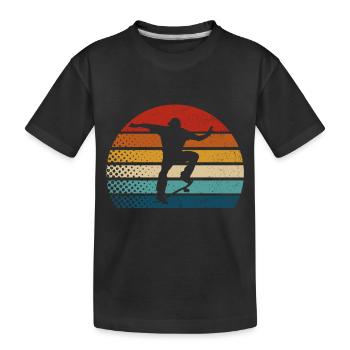 Skateboarder Skateboard Skate Skater Retro Skate - Kinder Premium Bio T-Shirt - Schwarz - Vorne