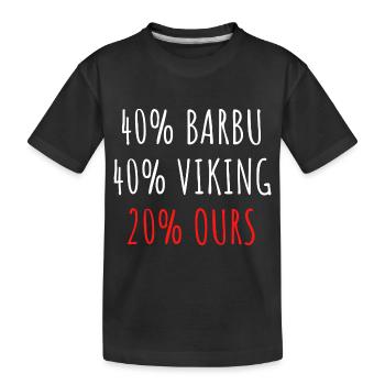 40% Barbu 40% Viking 20% Ours Homme Père Papy pépé - T-shirt bio Premium Enfant - noir - Devant