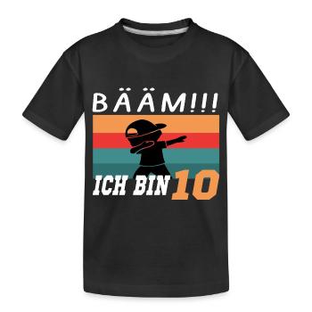 10. Geburtstag Bääm Ich Bin 10 Jahre Geburtstag - Kinder Premium Bio T-Shirt - Schwarz - Vorne