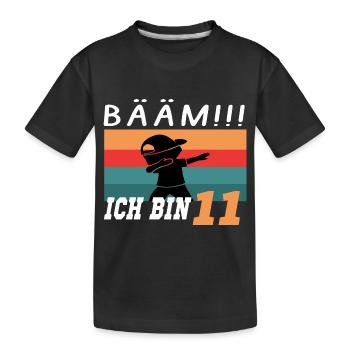 11.Geburtstag Bääm Ich Bin 11 Jahre Geburtstag - Kinder Premium Bio T-Shirt - Schwarz - Vorne