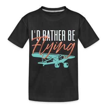 Je préférerais en pilotant un pilote d’aviation - T-shirt bio Premium Enfant - noir - Devant