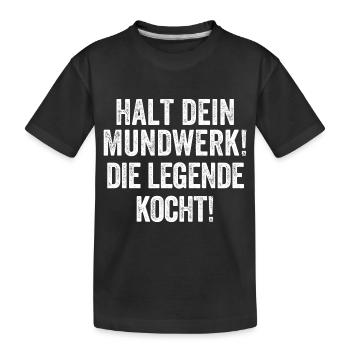 Hobbykoch Geschenk Spruch lustig - Kinder Premium Bio T-Shirt - Schwarz - Vorne