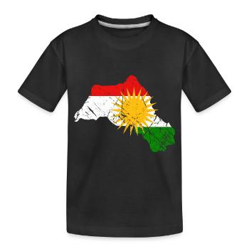 Kurdistan Flagge - Kinder Premium Bio T-Shirt - Schwarz - Vorne