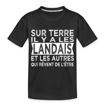 sur terre les Landais et les autres Humour Landes - T-shirt bio Premium Enfant - noir - Devant