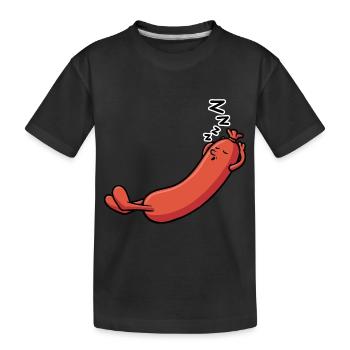 Sausage that sleeps and snores - Kids' Premium Organic T-Shirt - black - Front