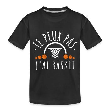 Je peux pas j ai basket - T-shirt bio Premium Enfant - noir - Devant
