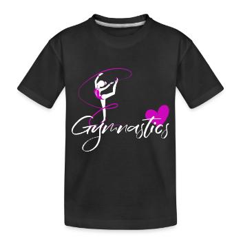 gymnastics floor gymnastics rhythmic sports gymnastics - Kids' Premium Organic T-Shirt - black - Front