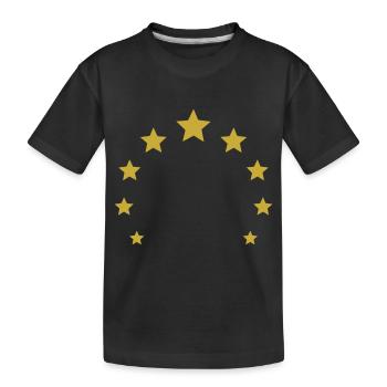 Sterne Bogen Kranz - Kinder Premium Bio T-Shirt - Schwarz - Vorne