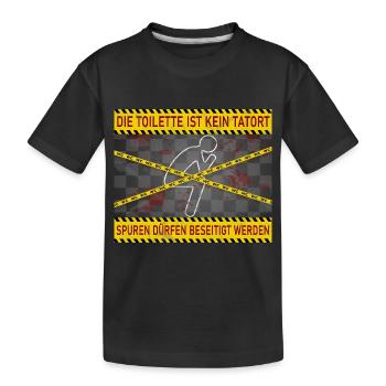 Die Toilette ist kein Tatort - Kinder Premium Bio T-Shirt - Schwarz - Vorne