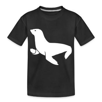 seal animal - Kids' Premium Organic T-Shirt - black - Front