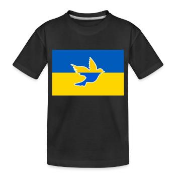 Ukraine friedenstaube - Kinder Premium Bio T-Shirt - Schwarz - Vorne