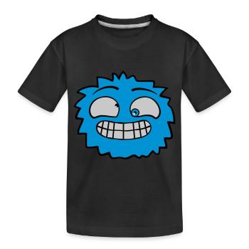 Hairy monster face - Kids' Premium Organic T-Shirt - black - Front