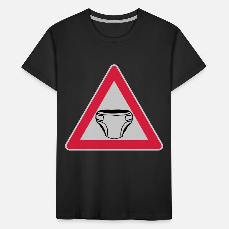 Caution Shield Diaper Kids' Premium Organic T-Shirt