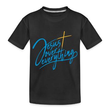 Jesus Over Everything - Kinder Premium Bio T-Shirt - Schwarz - Vorne