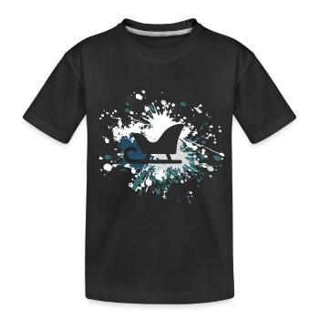 Santa Sleigh Color Splash - Kids' Premium Organic T-Shirt - black - Front