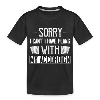 Désolé je ne peux pas avoir des plans avec mon accordéon Polka - T-shirt bio Premium Enfant - noir - Devant