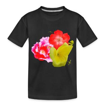 Flowers - Kids' Premium Organic T-Shirt - black - Front