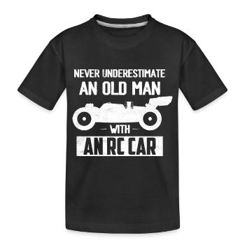 Ne sous-estimez jamais un vieil homme avec une voiture RC Raci - T-shirt bio Premium Enfant - noir - Devant