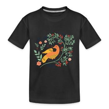 Oiseau d’art populaire Vogel - T-shirt bio Premium Enfant - noir - Devant
