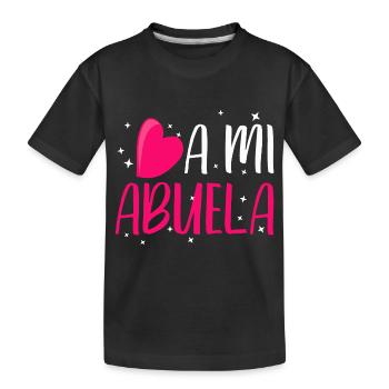 Quiero a mi Abuela ich liebe meine Oma Geschenk - Kinder Premium Bio T-Shirt - Schwarz - Vorne