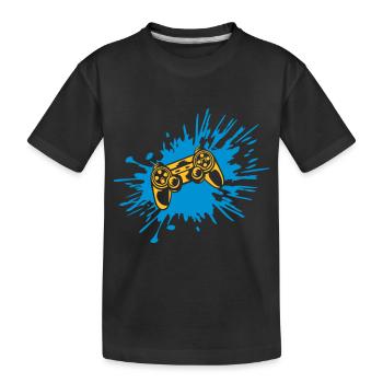 Console du contrôleur Drops of Color blobs - T-shirt bio Premium Enfant - noir - Devant