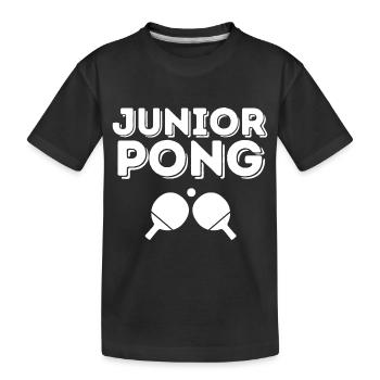 JUNIOR PONG - TENNIS DE TABLE FAMILLE HUMOUR - T-shirt bio Premium Enfant - noir - Devant