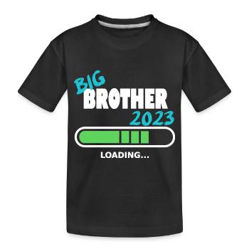 Brother 2023 load baby birth families design - Kids' Premium Organic T-Shirt - black - Front