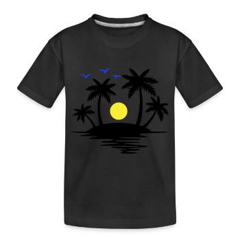 Paradise Island - Kids' Premium Organic T-Shirt - black - Front