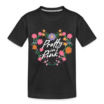 Pretty In Pink - Kinder Premium Bio T-Shirt - Schwarz - Vorne