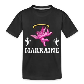 Marraine Baptême Chérubin - T-shirt bio Premium Enfant - noir - Devant