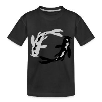 Nishikigoi County Koi Design - Kids' Premium Organic T-Shirt - black - Front