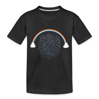 Arc-en-ciel avec motif de gouttes de pluie - T-shirt bio Premium Enfant - noir - Devant