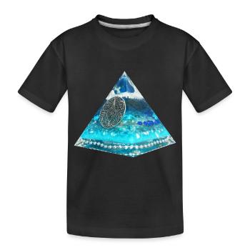 Plejaden Pyramide - Kinder Premium Bio T-Shirt - Schwarz - Vorne
