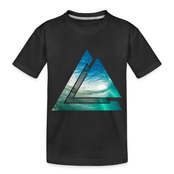 Brechende Welle geometrisches Surfer Design - Kinder Premium Bio T-Shirt - Schwarz - Vorne