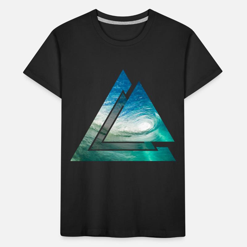 Conception de surfeur géométrique Breaking Wave T-shirt bio Premium Enfant