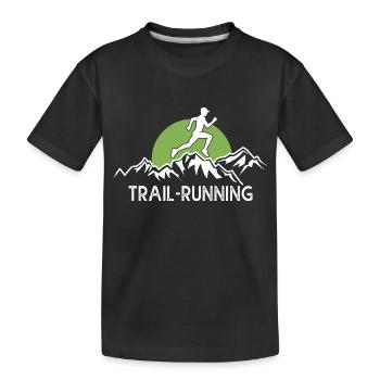 Trailrunning Naturberg - Kinder Premium Bio T-Shirt - Schwarz - Vorne