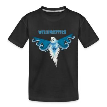 Wellensittich - Kinder Premium Bio T-Shirt - Schwarz - Vorne