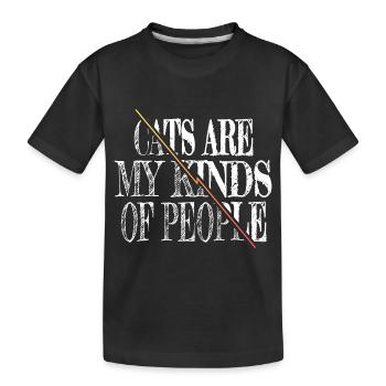 tests sur les animaux grand chat propriétaire de chat nature heureuse - T-shirt bio Premium Enfant - noir - Devant