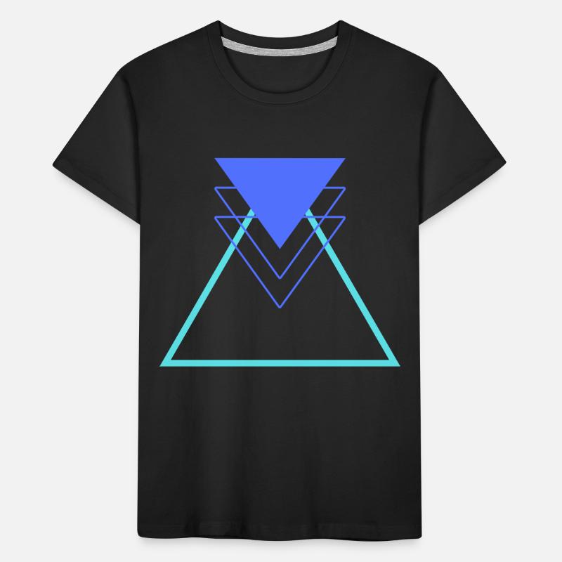 Triangle Blue Light Blue Abstract Geometric Kids' Premium Organic T-Shirt