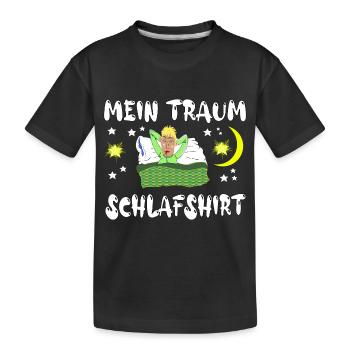 Mein Traum Schlafshirt zum schlafen gehen - Kinder Premium Bio T-Shirt - Schwarz - Vorne